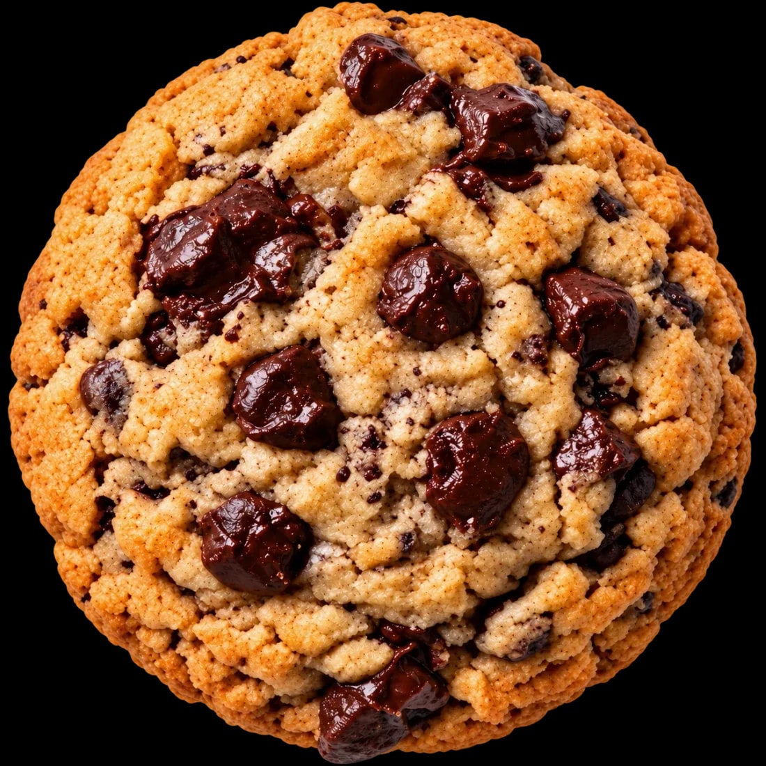 Cookie clásica con trozos de chocolate recién horneada